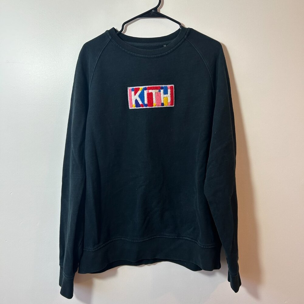 Kith Geo Colorblock Logo Crewneck Sweater Size Large